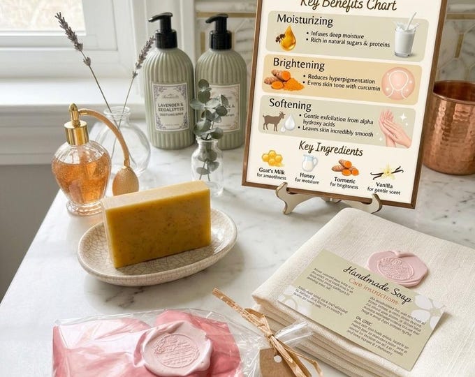 Goat Milk Soap Handmade Vanilla Honey Bar Natural Face Body Wash Organic Bath Spa Product Gift Set Sensitive Skin Care Routine Beauty Item
