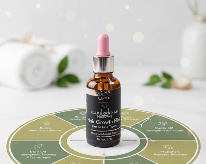 Hair Growth Elixir • 24K Gold • Strengthening, Thickening, Regrowth Solution, Dandruff Control