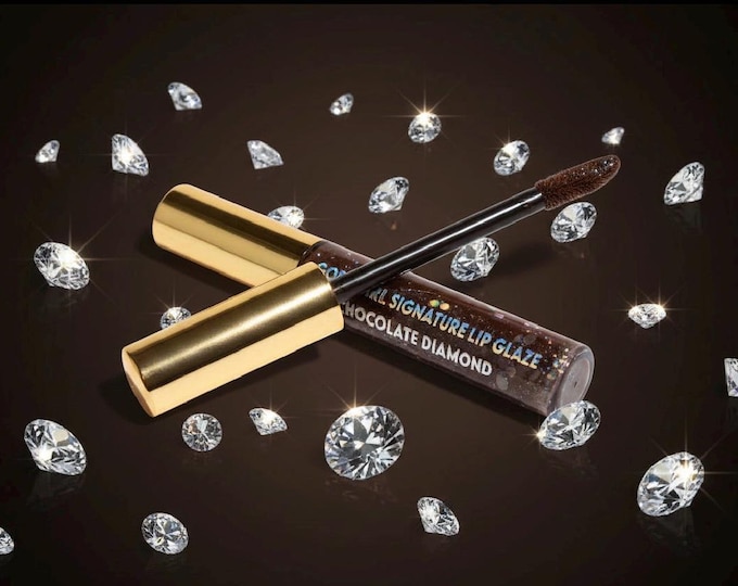 COLLECTIBLE/Chocolate Brown Lipgloss Diamond Shimmer Signature Collection Beauty Gift Woman Cosmetic Moisturizing Hydrating Glaze Non Sticky