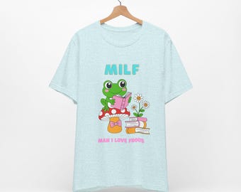 Maglietta MILF Frog / Maglietta Man I Love Frogs / Maglietta Cute Frog Lover / Maglietta Funny Cottagecore Frog / Regalo per gli amanti degli anfibi