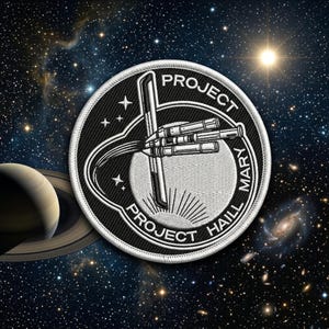 Project Hail Mary Inspired Mission Patch, Sci-Fi Embroidered Iron-On Sew-On Badge, Geek Book Lover Gift