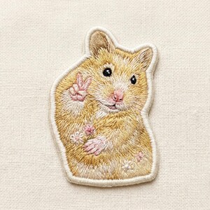 Hamster Peace Patch Embroidered