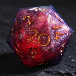 Set di dadi D&D Red Dragon Fire / Dadi D&D in resina, regali per DM RPG / Accessori Dungeons and Dragons con scatola per dadi / Set di dadi poliedrici D20