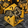 Carving Gold Dragon Metal DnD Dice Set | 3D D&D Dice Gifts for DM RPG | 7 Pcs Dungeons and Dragons Accessories | D20 Polyhedral Dice Sets product logo