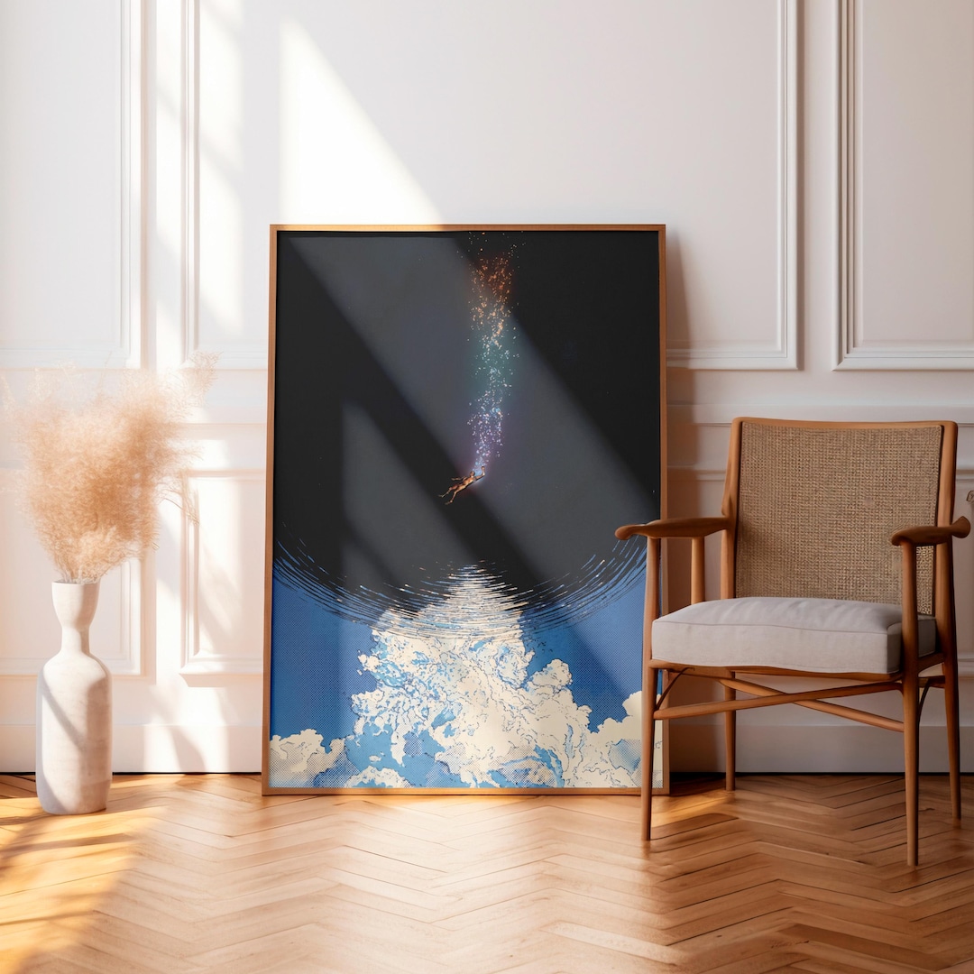 Surreal Cosmic Figure Canvas Wall Art | Dream Space Print | Framed for ...