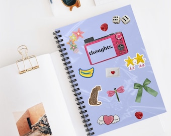 Klistermärke Estetisk Spiral Anteckningsbok Linjerad Linje | Pinterest-inspirerad Journal