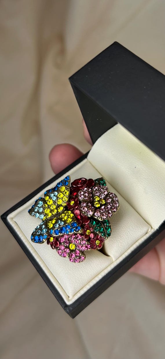 butterfly rhinestone ring - image 12