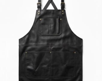 Leather Work Aprons ,Welding Apron in Leather, Woodworking Apron, BBQ Apron, Grilling Apron, Heavy Duty Apron, 100% Leather