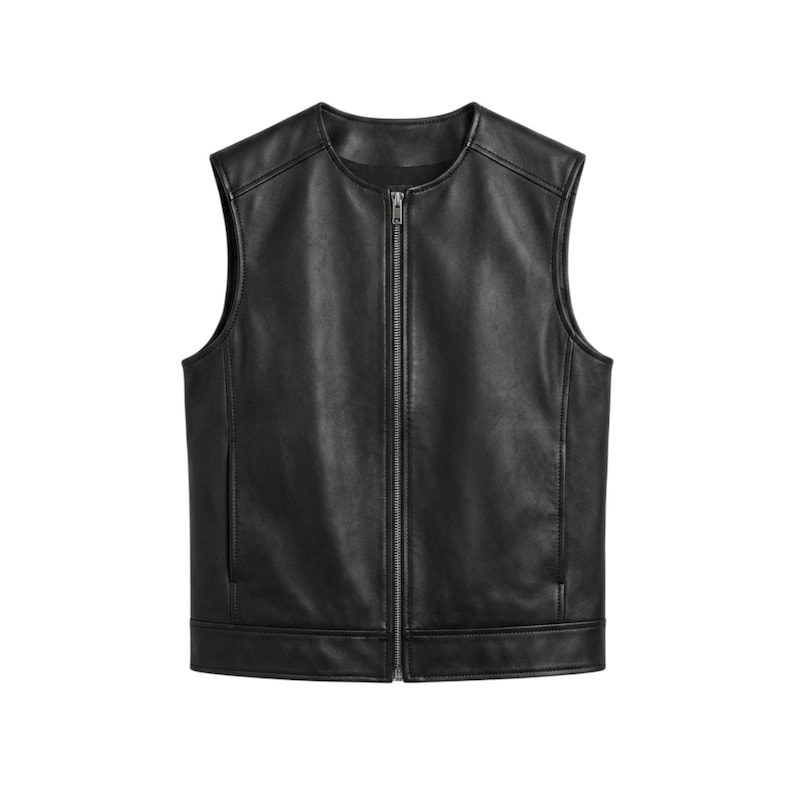Herren Lederweste, Damen Lederweste, Unisex Biker Weste, Western Wear, Klassisches Outfit, Leder Style Bild 1