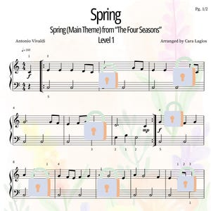 Spring by Vivaldi | Level 1 | Easy Piano Song | Sheet Music PDF