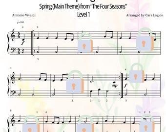 Feder von Vivaldi | Ebene 1 | Leichter Klavier Song | Noten PDF