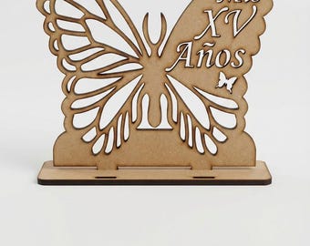 Lasergeschnittener Schmetterlings-Serviettenhalter aus MDF