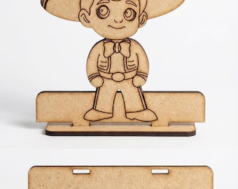 Lasergeschnittene Datei Charro Serviettenhalter