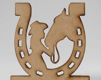 Lasergeschnittene MDF-Serviettenhalterform Hufeisen