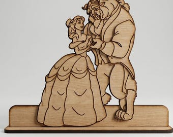 Lasergeschnittener Serviettenhalter „Die Schöne und das Biest“
