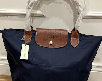 Navy Blue Large Longchamp Le Pliage Woman’s Tote Bag
