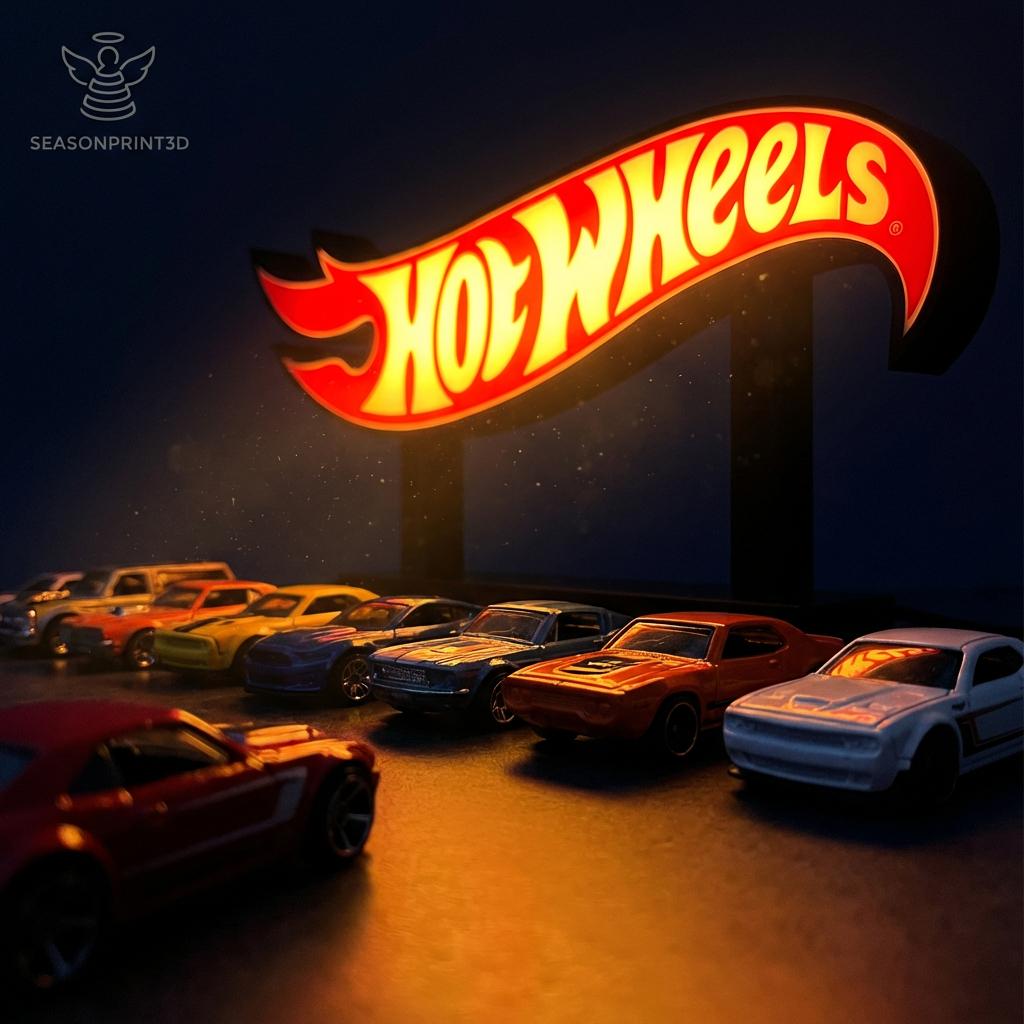Lumière De Vitrine Hot Wheels Paladone - Officielle Mattel - S'allume - Multicolore