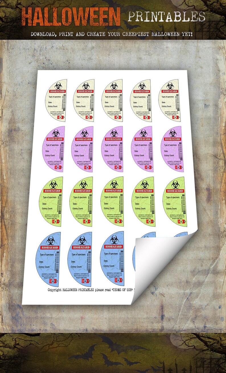 Petri Dish Labels for 60 mm petri dishes