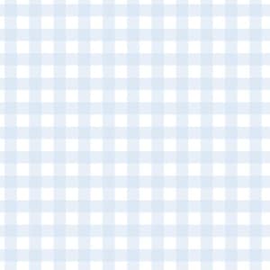 May include: A seamless pattern with a light blue and white gingham design. The pattern is made up of evenly spaced squares, creating a classic texture. The soft colour palette is suitable for various applications.