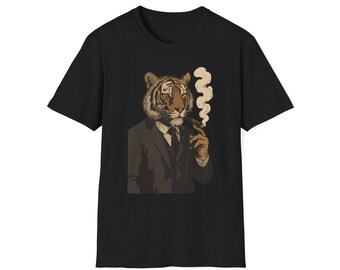 Tiger Smoking Cigar Shirt, Men Shirts, Women Shirts