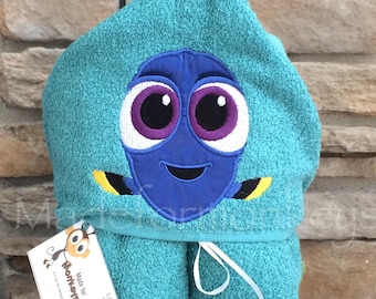 Blue Tang Fish Hooded Towel