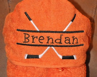 Personalized Hockey Hooded Towel