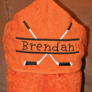 Personalized Hockey Hooded Towel image 1