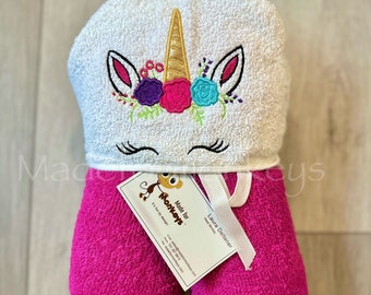 Personalized Hooded Towel, Unicorn