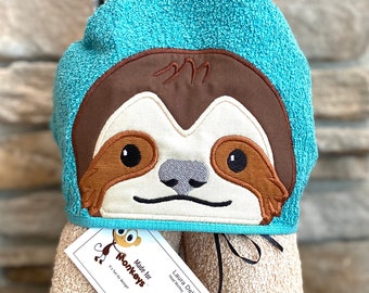 Sloth Kids Hooded Towels