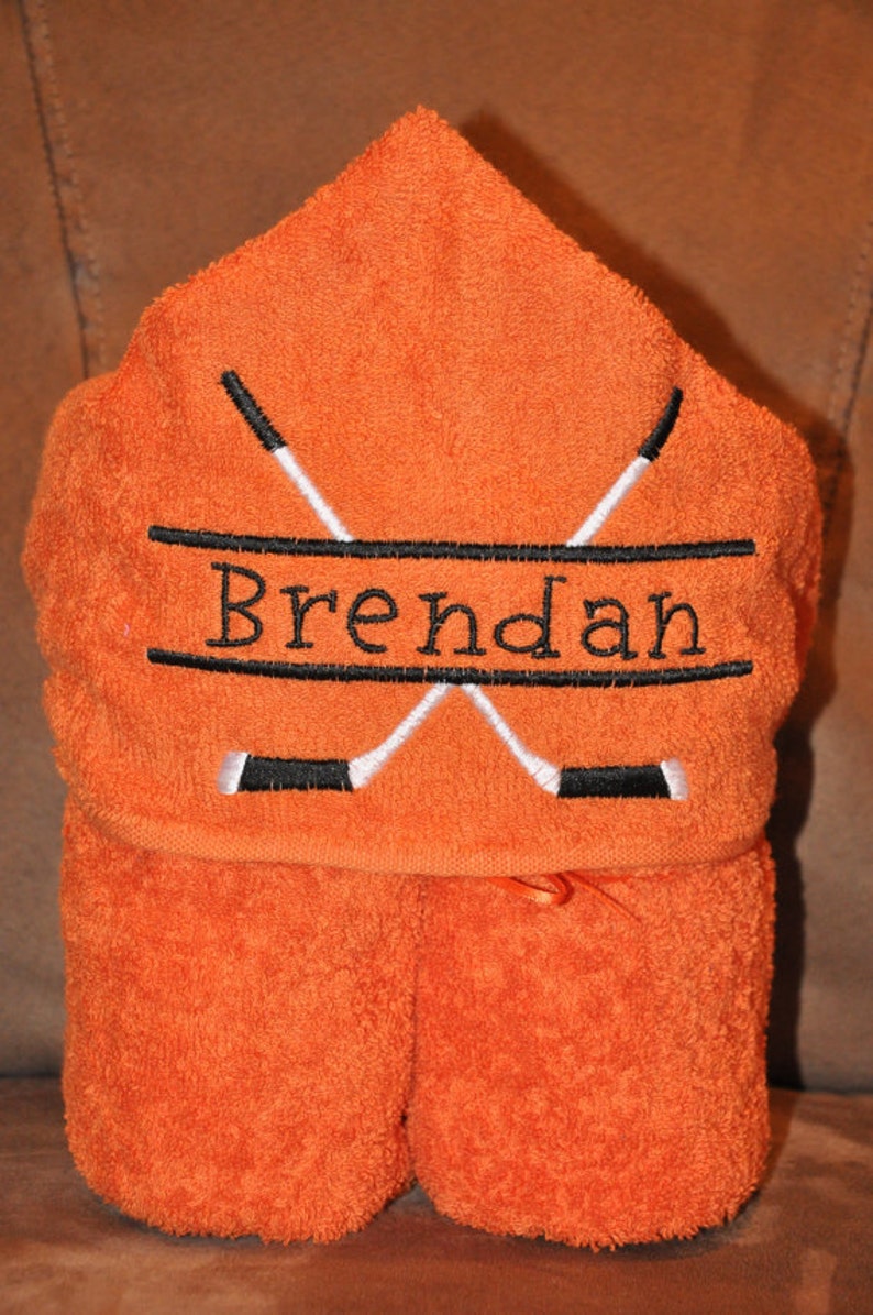 Personalized Hockey Hooded Towel image 1