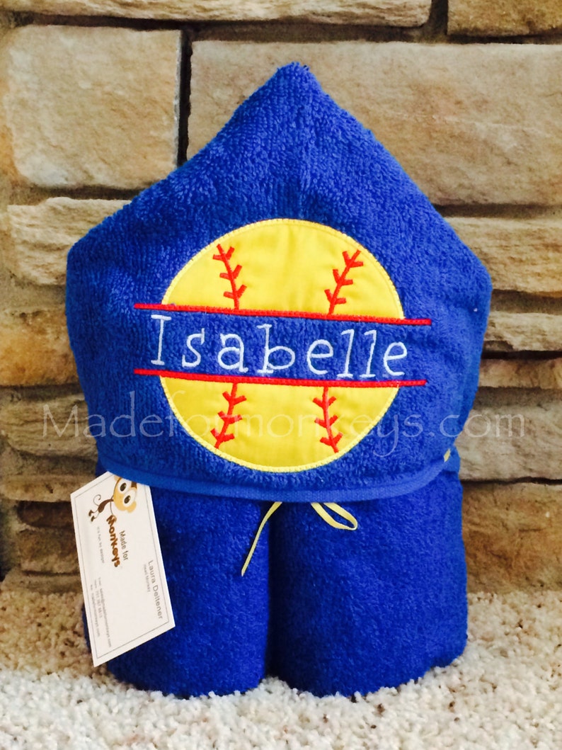 Kids Hooded Towels Softball image 1