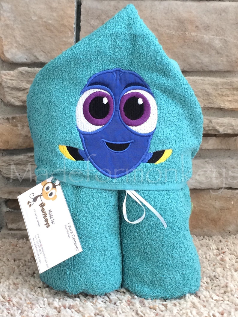 Blue Tang Fish Hooded Towel image 1