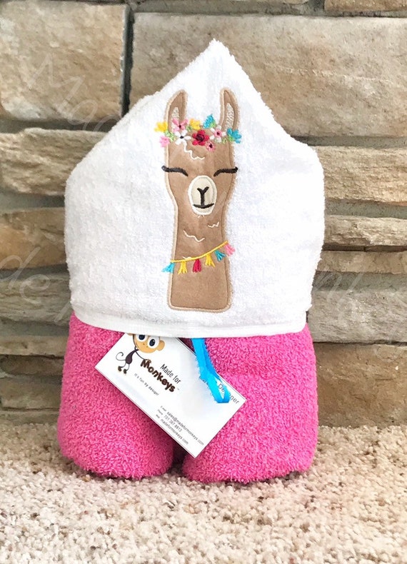 llama hooded towel