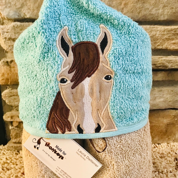 Horse Hooded Towel Etsy