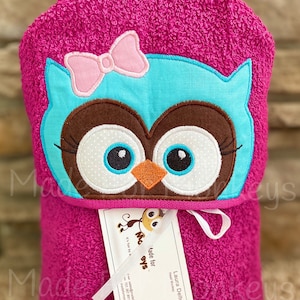 Personalized Hooded Towel Owl image 1