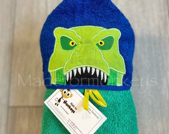 Dinosaur Rex Hooded Towel