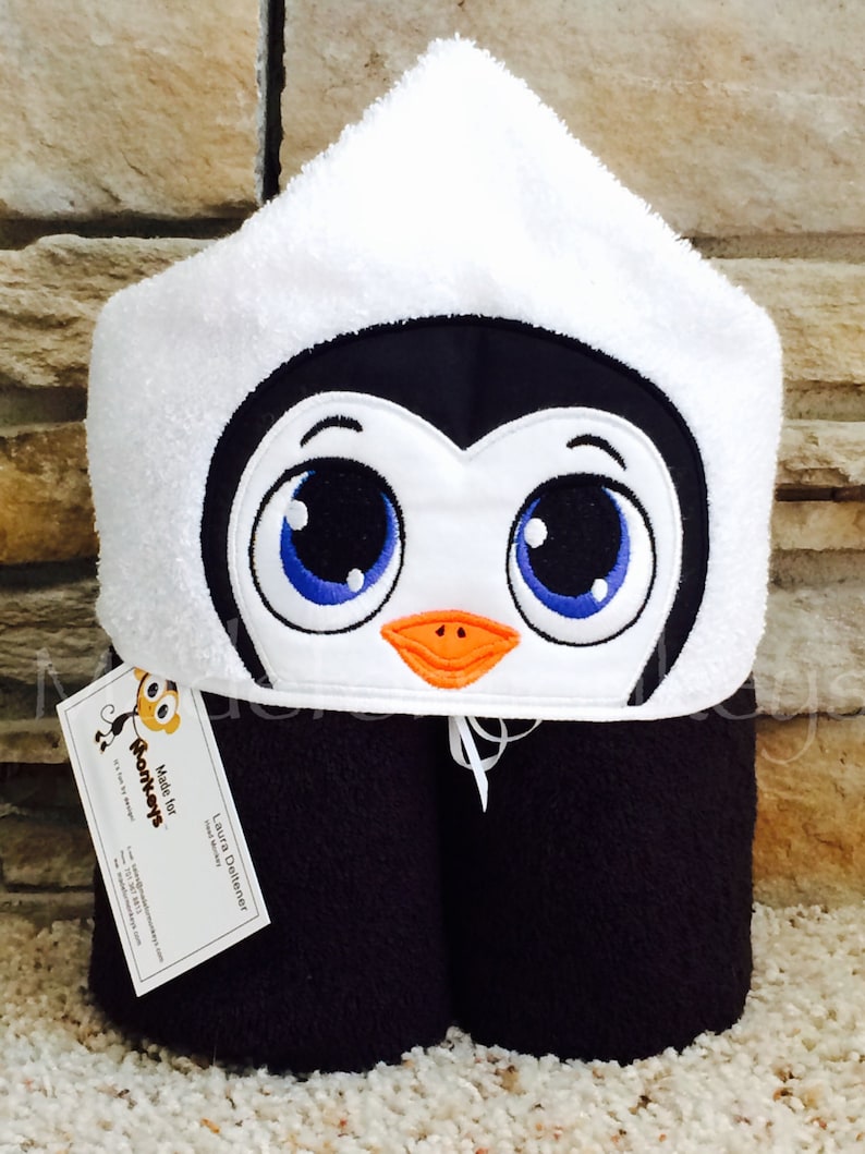 penguin hooded towel