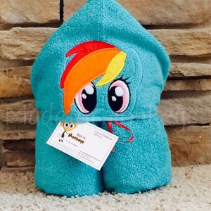 Colorful Horse Hooded Towel image 1