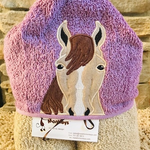 Personalized Horse Hooded Towel image 1