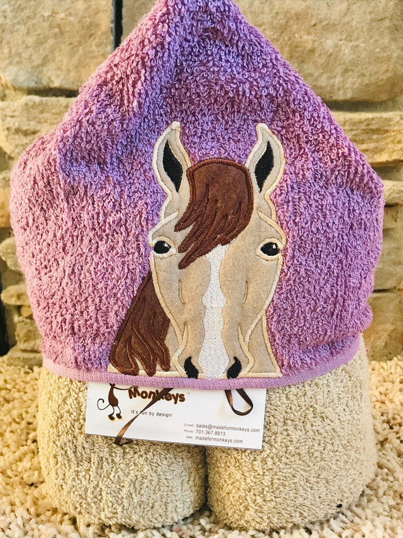 Personalized Horse Hooded Towel image 1