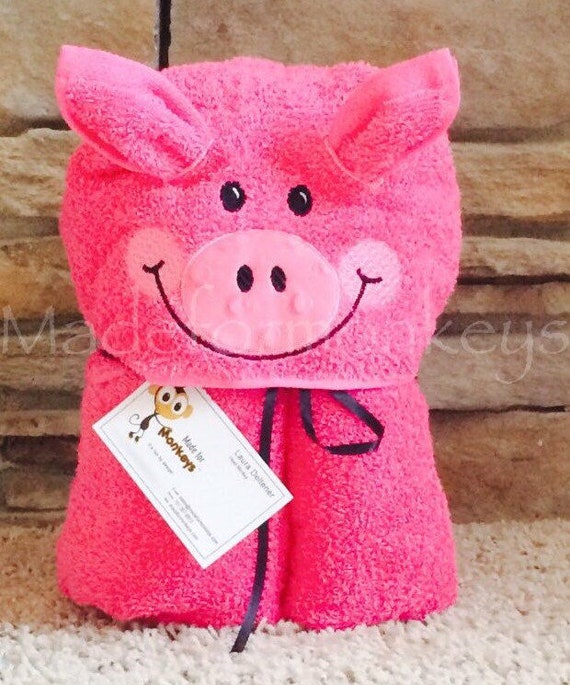 pig hooded towel