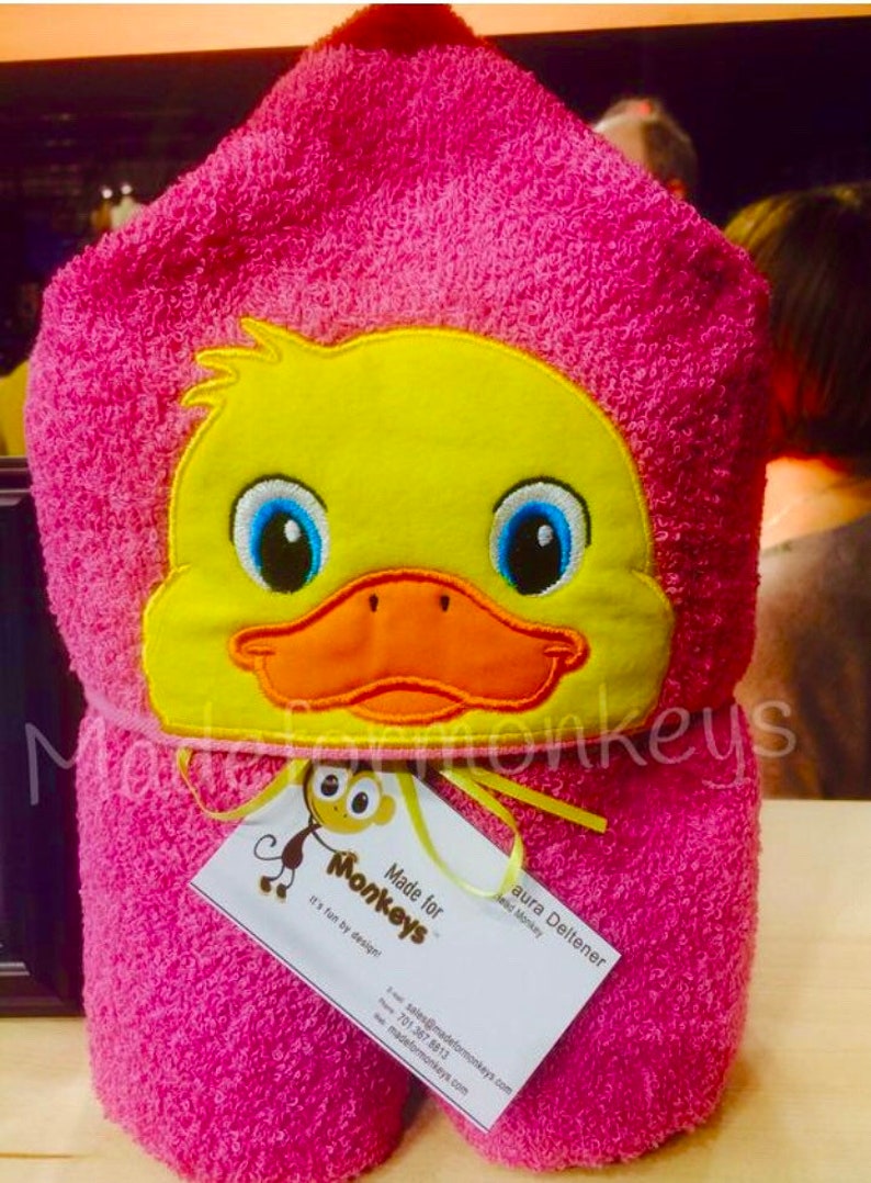 Personalized Duck Hooded Towel image 1