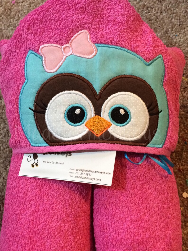 Personalized Hooded Towel Owl image 6