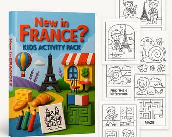 キッズアクティビティパック • フランステーマ、迷路、パズル（PDFですぐにダウンロード）