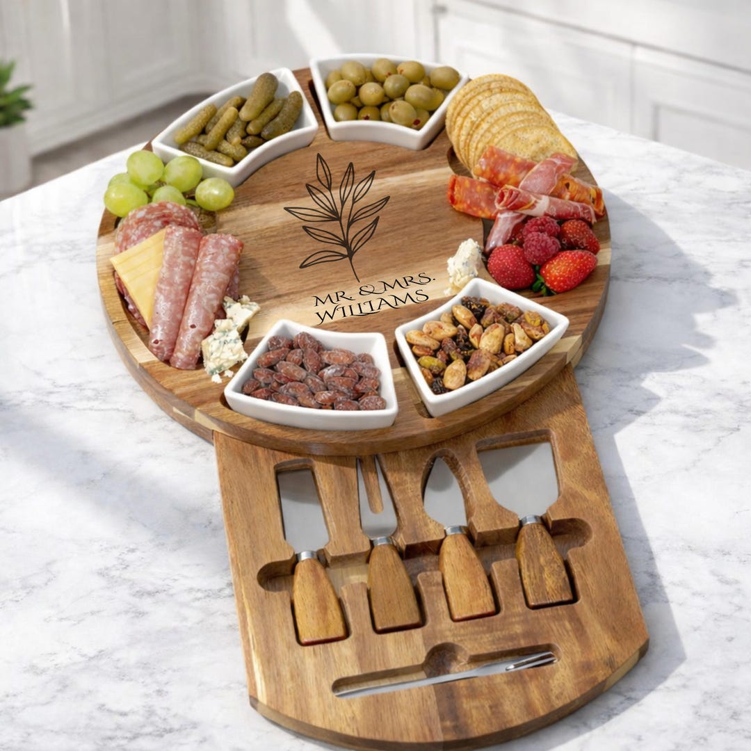 Personalized Acacia Charcuterie Board Housewarming Gift, Engraved ...