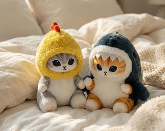 Kawaii Plush Keychain Set | Shark & Chick Costume Plushies