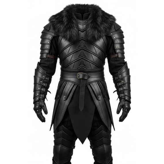 Handmade Black Leather Dark Knight Armor Set, Men's Gothic Viking Warrior Cosplay, Full Fantasy LARP Paladin Costume Suit, Gift for Him