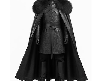 Handmade Black Leather Dark Knight Armor Set, Men's Gothic Viking Warrior Cosplay, Full Fantasy LARP Paladin Costume Suit, Gift for Him