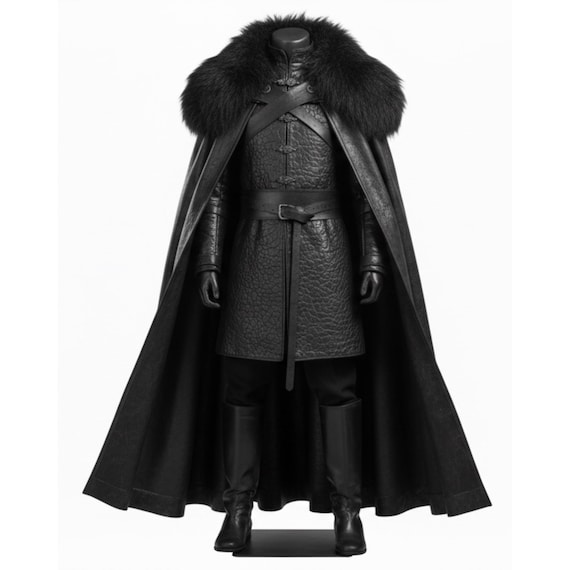 Handmade Black Leather Dark Knight Armor Set, Men's Gothic Viking Warrior Cosplay, Full Fantasy LARP Paladin Costume Suit, Gift for Him
