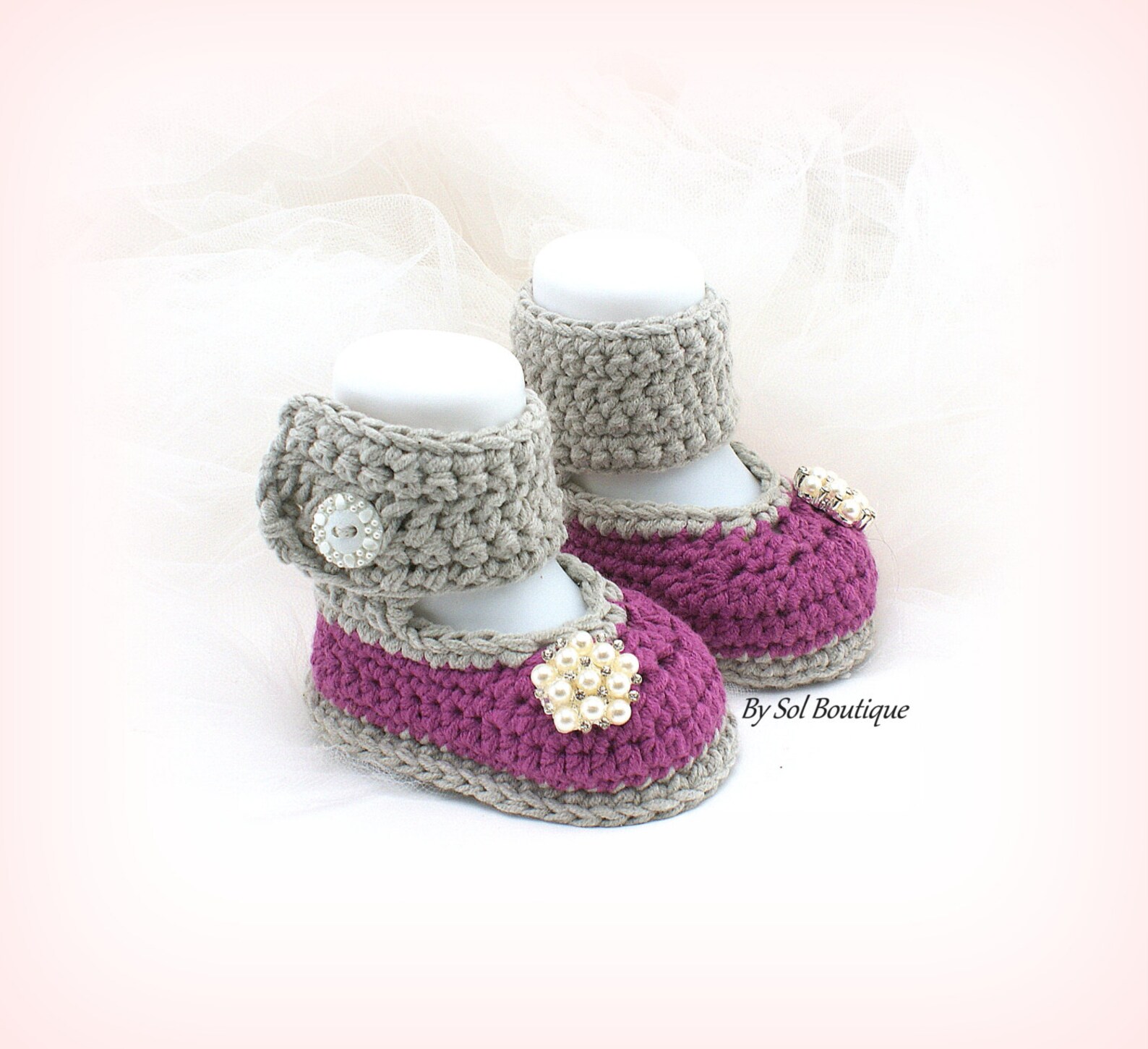 baby shoes,new born shoes,mauve,purple,gray,crochet shoes,photo prop, baby ballet shoes,booties,baby shower,gift for baby, chris